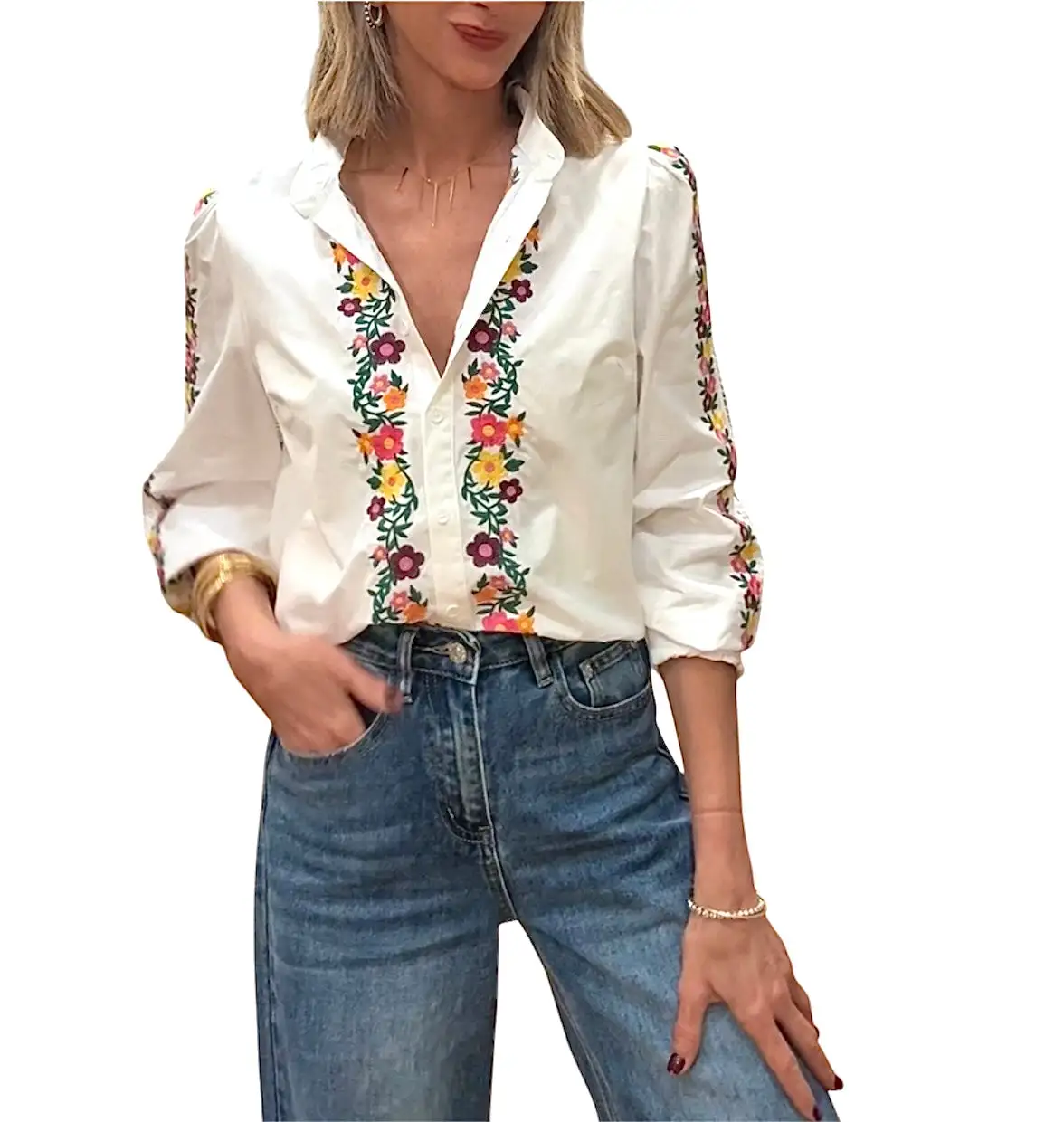 Camisa Flowers blanca - Imagen 2