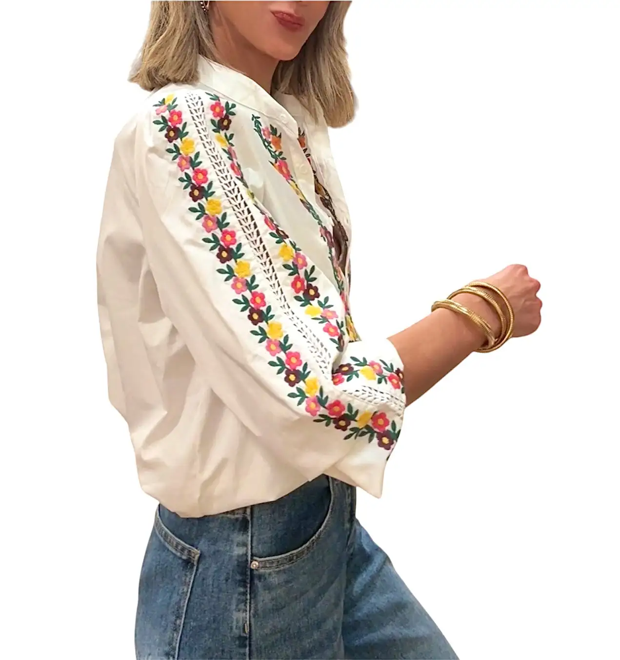 Camisa Flowers blanca - Imagen 3