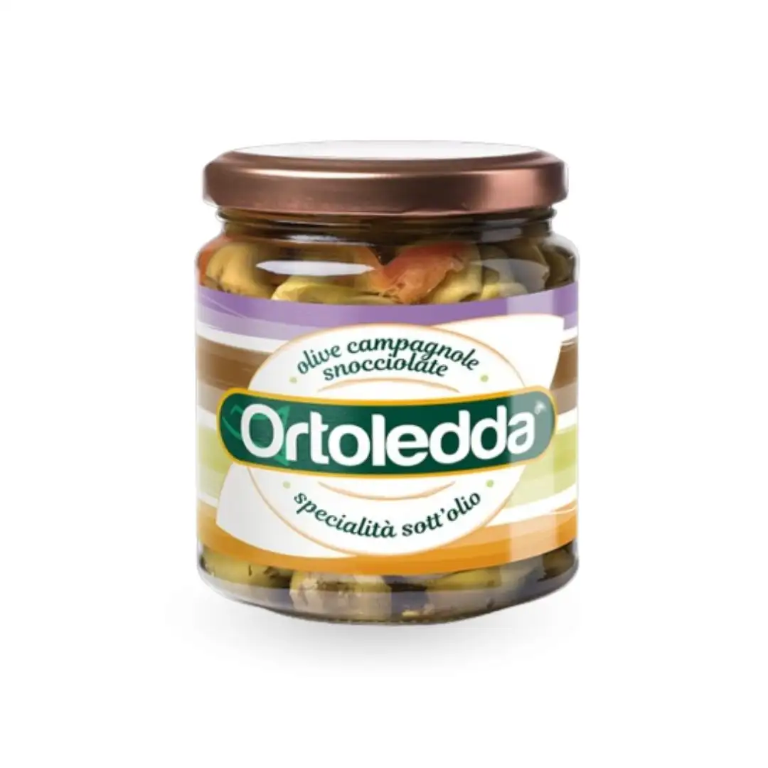 Green olives "Alla Campagnola" Ortoledda 280 grs