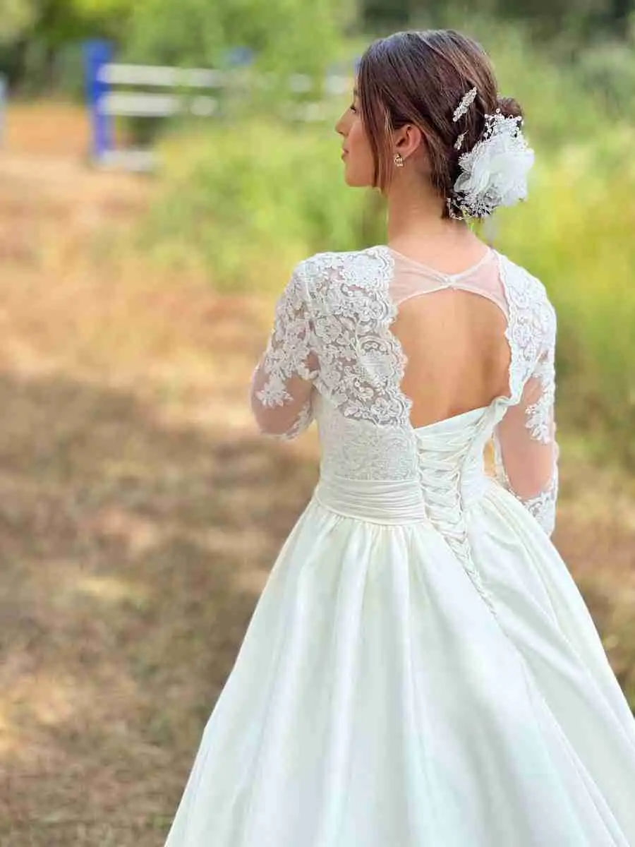 Vestido de novia con tren