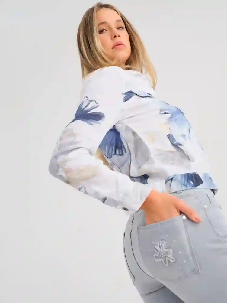 Cazadora DOLCEZZA MONTREAL de lino estampada