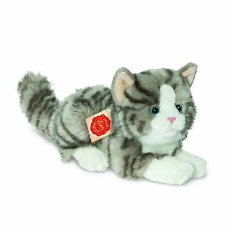 Peluche Gato Gris Tumbado 20 cm