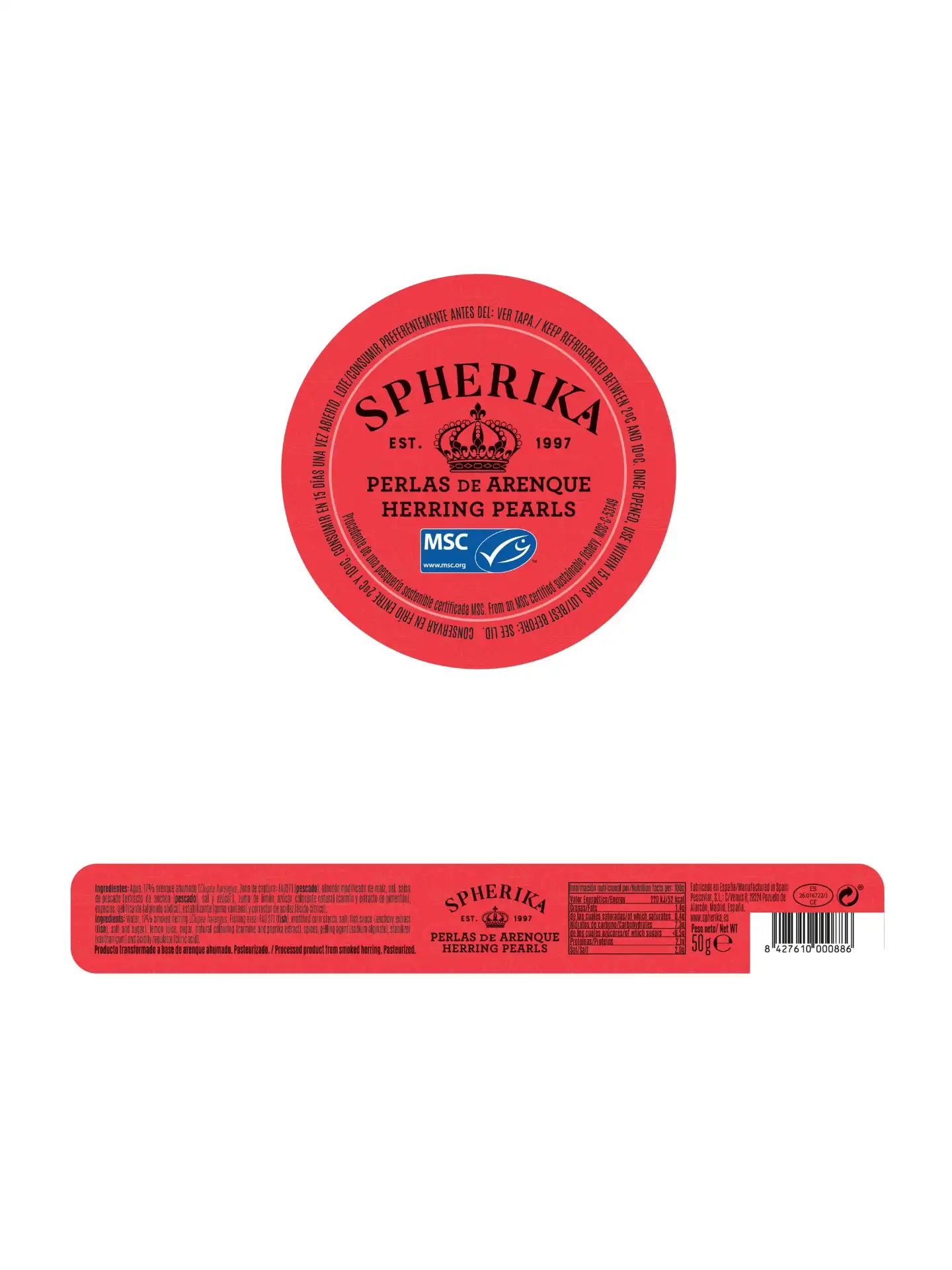 SPHERIKA, red smoked herring spheres 50g - Image 4