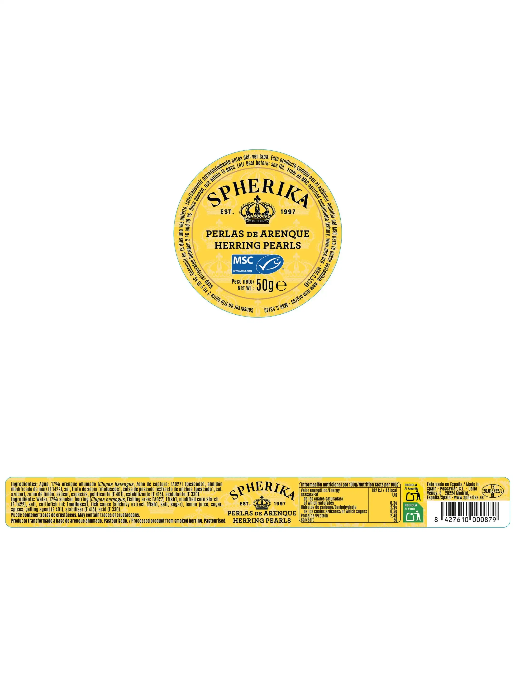 SPHERIKA, black smoked herring spheres 50g - Image 4