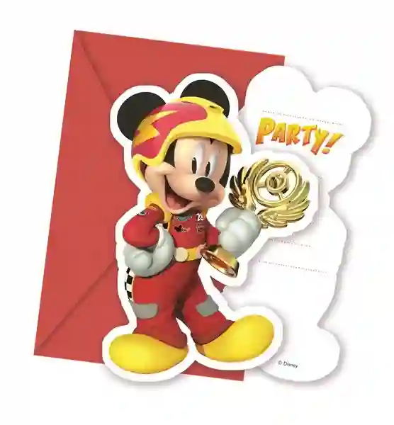 Invitation Mickey Cars and envelopes
