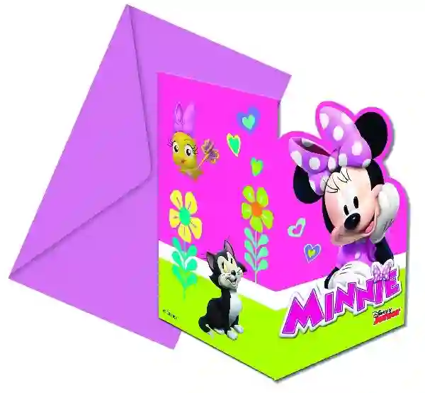 Invitacion Forma y sobres Minnie Rosa