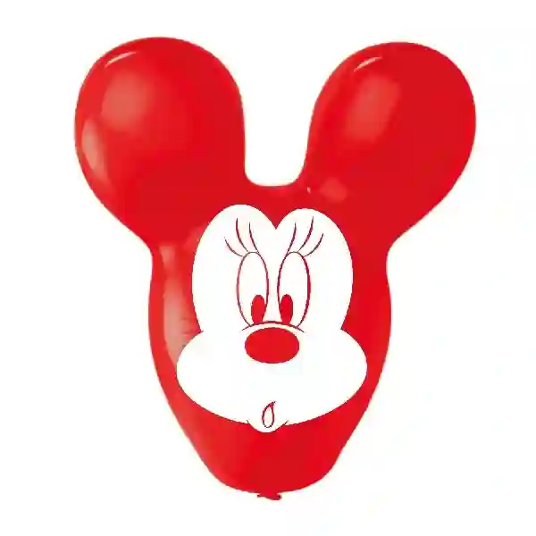 Globos Minnie Mouse Giant Ears Balloons 4 Sided Print 22''/55.8cm 4 ud pack