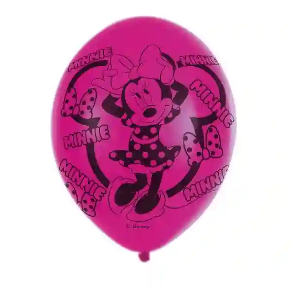 Globos Minnie Mouse 4 Sided Latex Balloons 11''/27.5cm. 6 ud pack