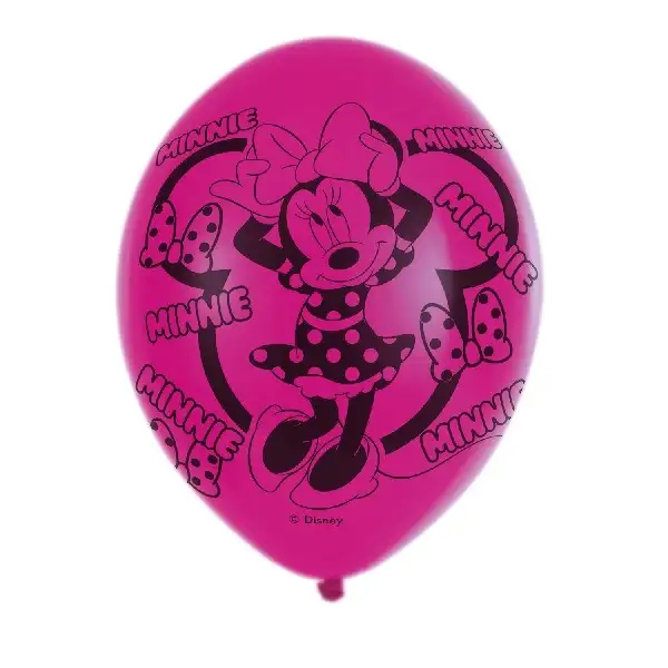 Globos Minnie Mouse 4 Sided Latex Balloons 11''/27.5cm. 6 ud pack