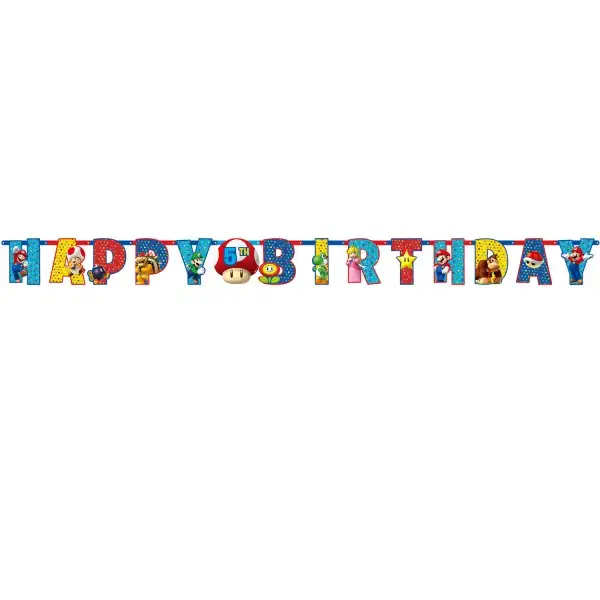 Banner with Super Mario letters add age - 3.2m