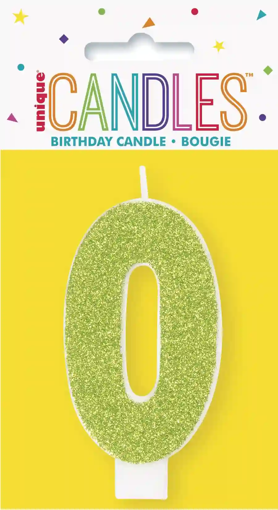 Number candle with glitter number - 0