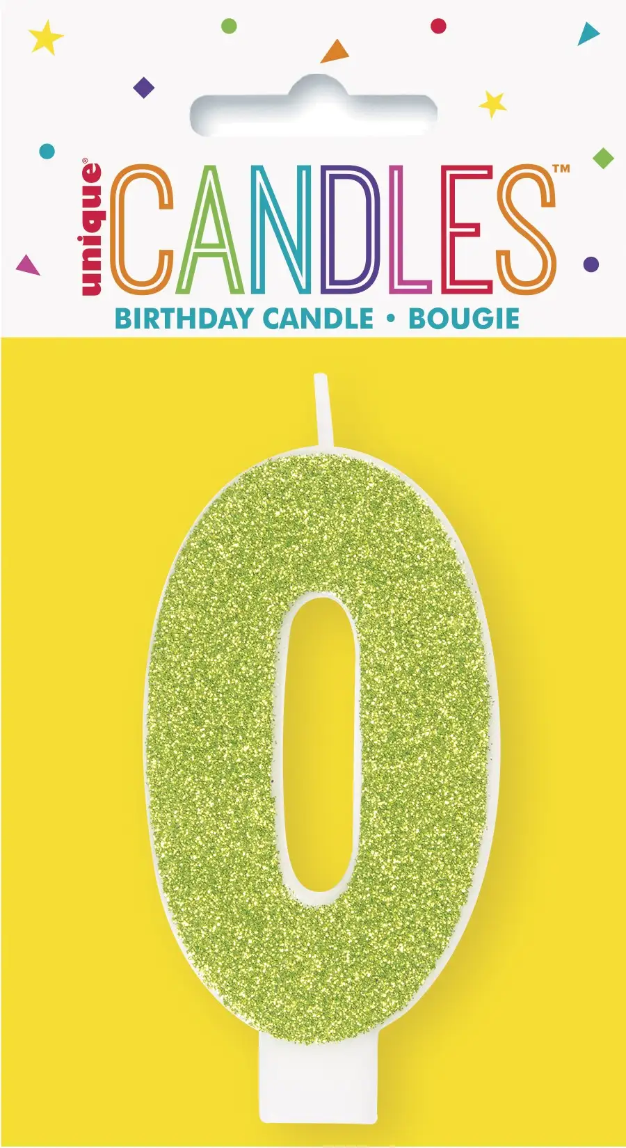 Number candle with glitter number - 0