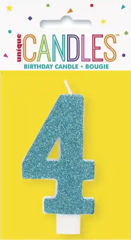 Number candle with glitter number - 4