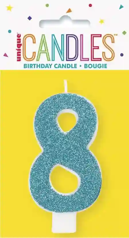 Number candle with glitter number - 8