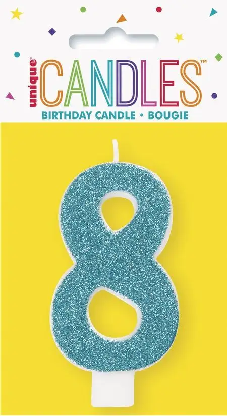 Number candle with glitter number - 8