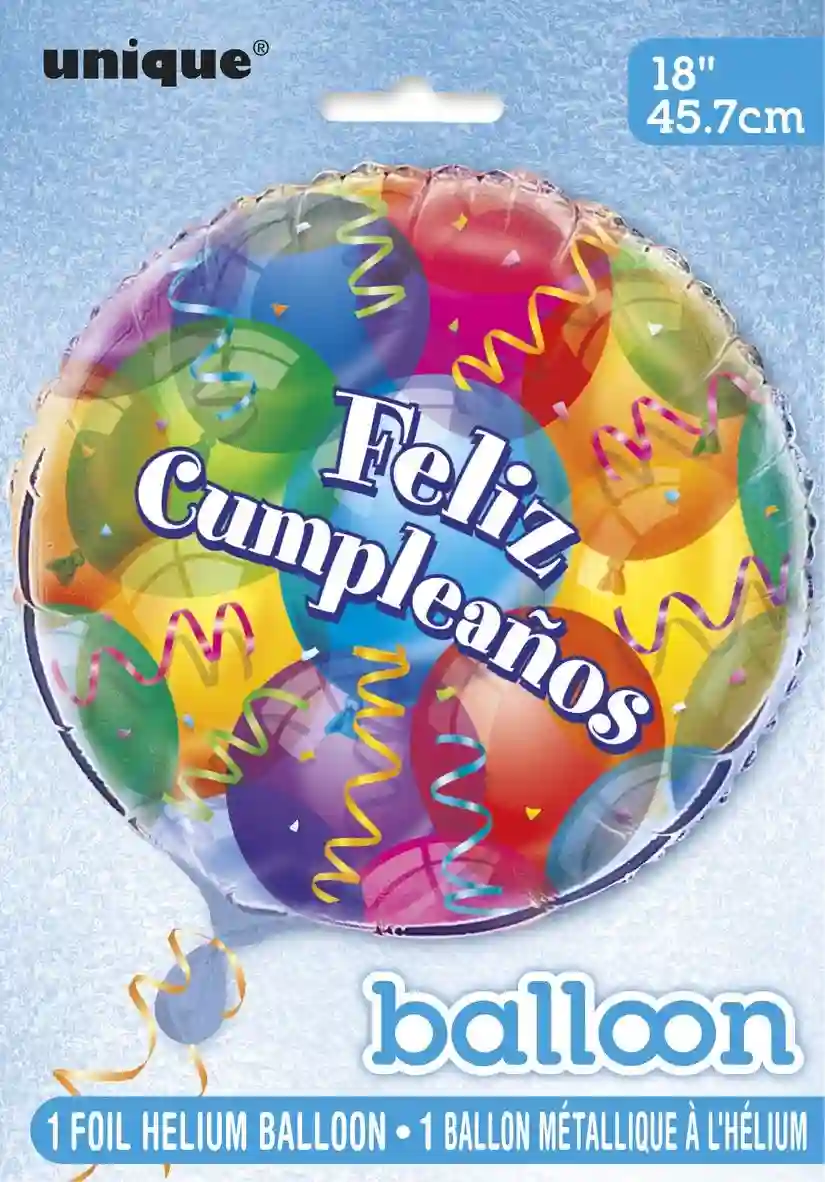 18 -inch packed metallic balloon/ 45.72 cm happy birthday