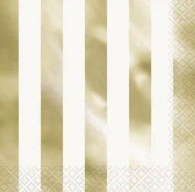 16 large metallic gold print napkins