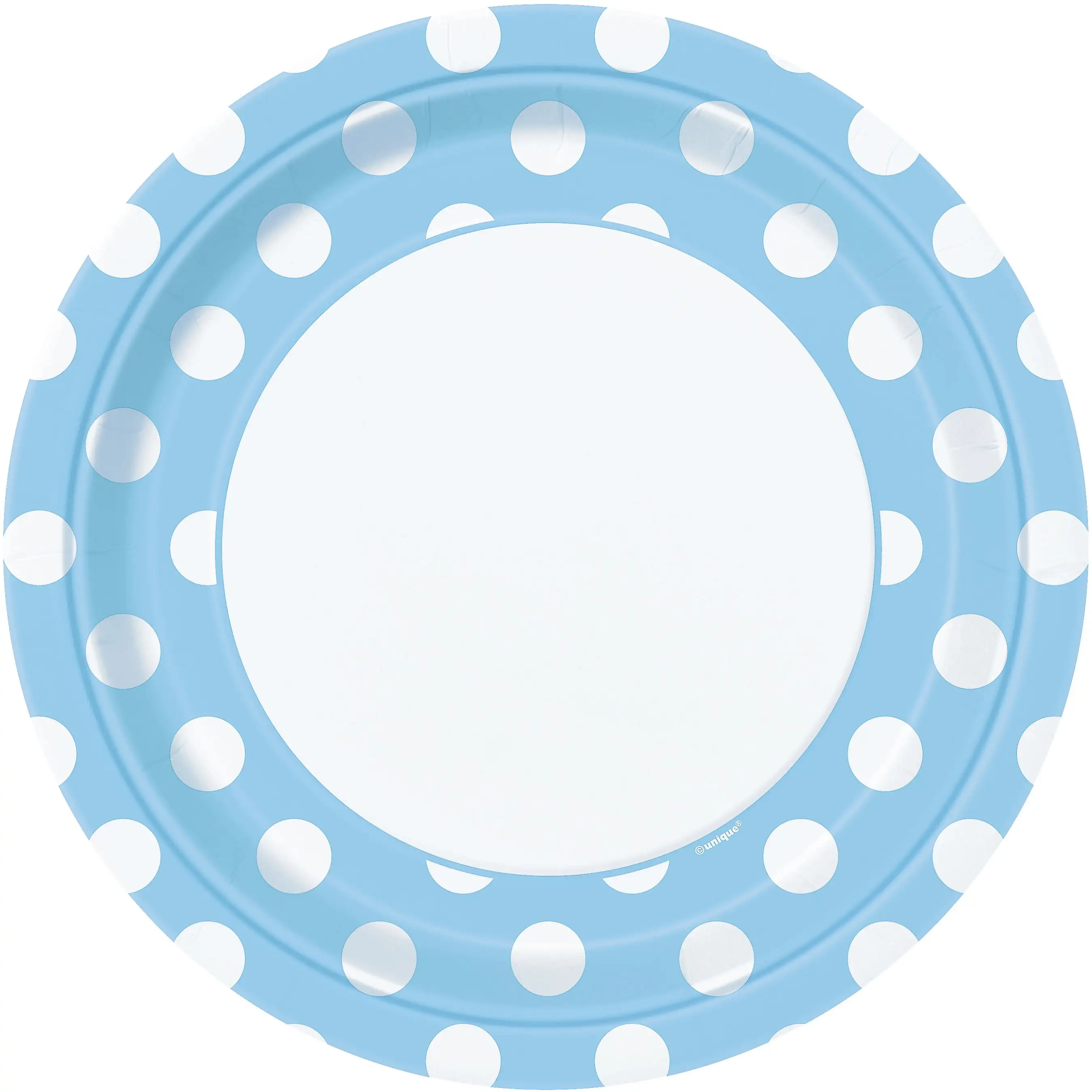 8 unidades platos de 9 pulgadas / 22,86 cm azul celeste / lunares