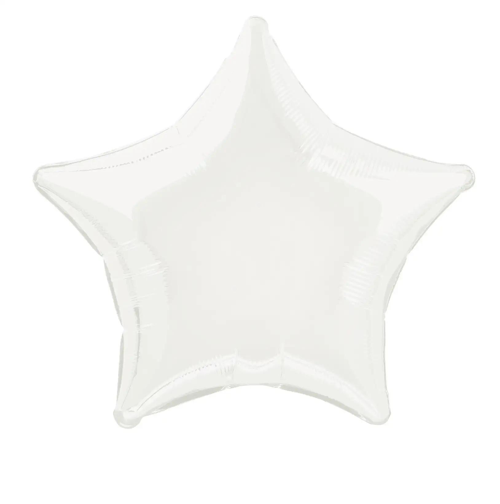 globo metalizado empacado 20 pulgadas/ 50,80 cm forma estrella blanco