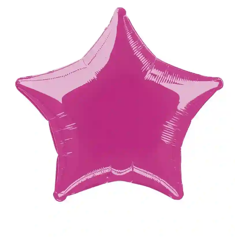 globo metalizado empacado 20 pulgadas/ 50,80 cm forma estrella fucsia