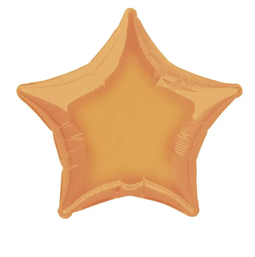 Bulk metallic balloon 20 inches/ 50.80 cm Orange star form