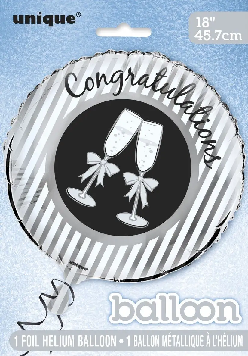 18 -inch packed metallic balloon / 45.72 cm congrats packed