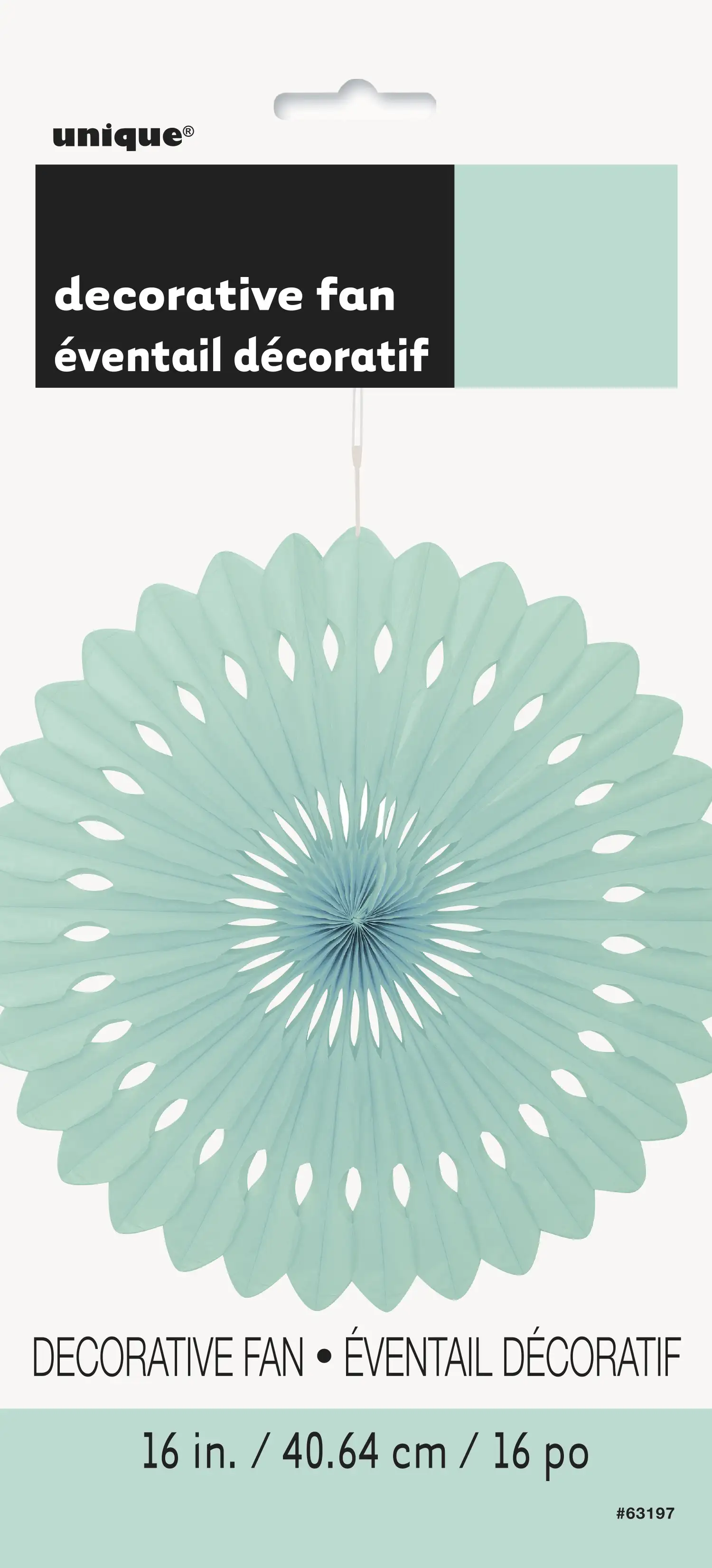 abanico de papel de 16 pulgadas / 40,64 cm menta