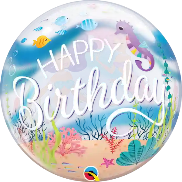 globo burbuja de 22 pulgadas / 56 cm cumpleaños sirena