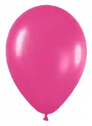 Globo Latex R12 Sempertex Metal Fucsia 30cm En Bolsa De 10 Unidades