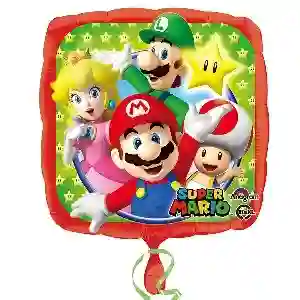 Globo cuadrado de Super Mario - Metalizado 45cm