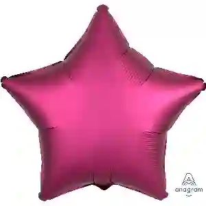 Globo Metalizado Rosa Profundo Satinado Estrella de Lujo - 45cm