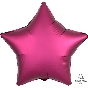Globo Metalizado Rosa Profundo Satinado Estrella de Lujo - 45cm