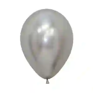 Globo Latex R12 Sempertex Reflex Plata 30cm bolsa de 10 unidades