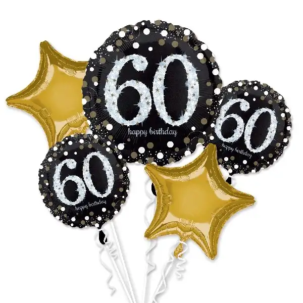 Bouquet of 60 Birthday Birthday Balloon Celebration Sparkling