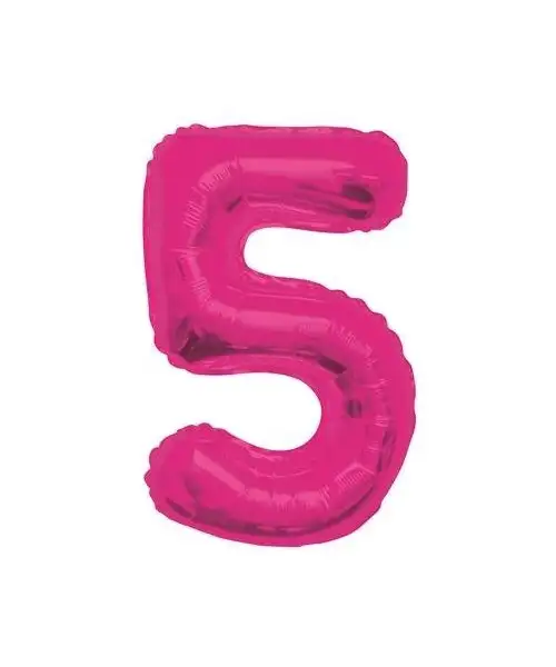 86 cm numeral balloon packed fuchsia- 5