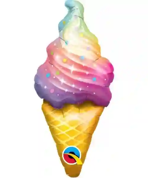 Globo metalizado forma Helado de 14 pulgadas - 35,56 cm