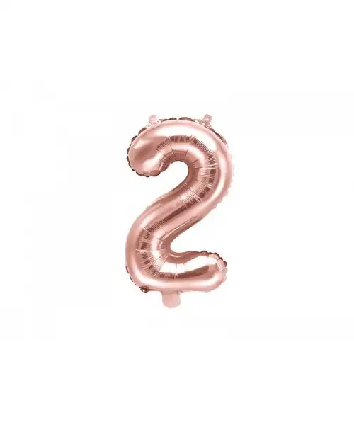 35 cm numeral balloon packed pink gold - 2