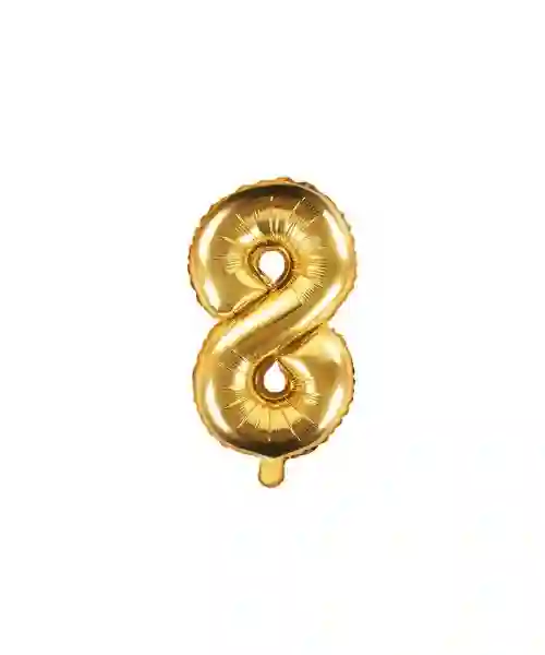 35 cm numeral balloon packed gold - 8