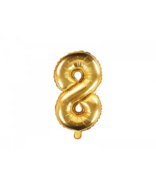 35 cm numeral balloon packed gold - 8