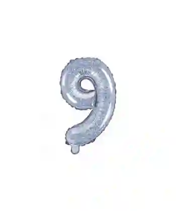 Number Balloon of 35 cm Metallic Packed Holographic Color - 9