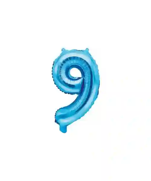 35 cm numeral balloon packed blue - 9