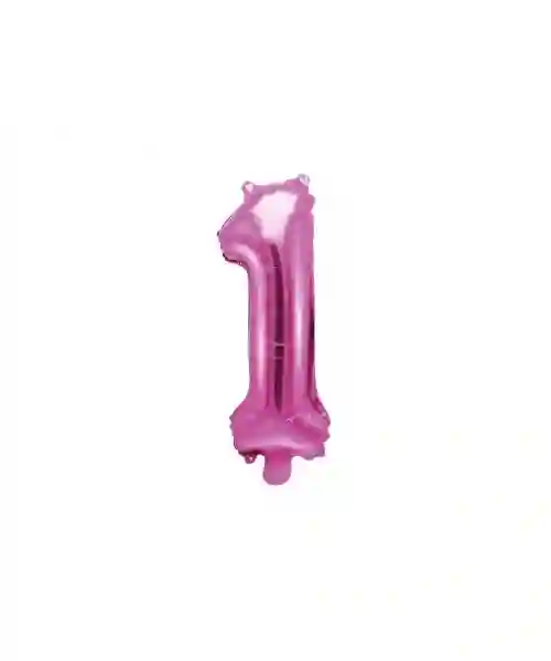 35 cm numeral balloon packed fuchsia - 1