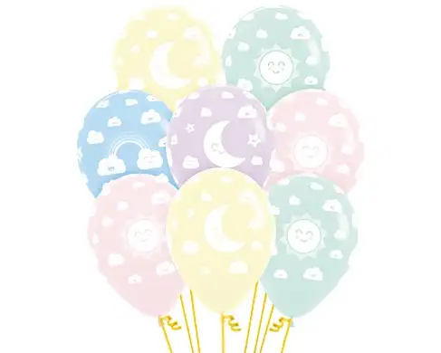 Latex R12 Globo Sempertex Pastel Assorted Colors Sun and Luna 30cm