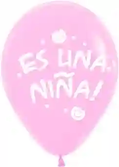 Globo Latex R12 Sempertex Fashion Solido Rosado Es Una Niña 30cm