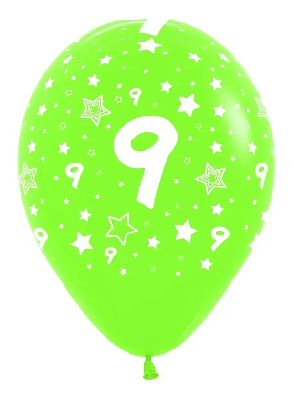 Globo Latex R12 Sempertex Surtido Colores Numero 9 30cm