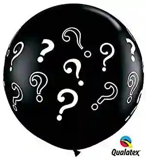 Latex 3FT Globe (91.44cm) Black color onix interrogation signs