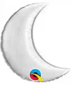 Globo foil 09 pulg. (22,8cm) forma de luna color plata