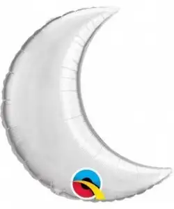 Globo foil 09 pulg. (22,8cm) forma de luna color plata