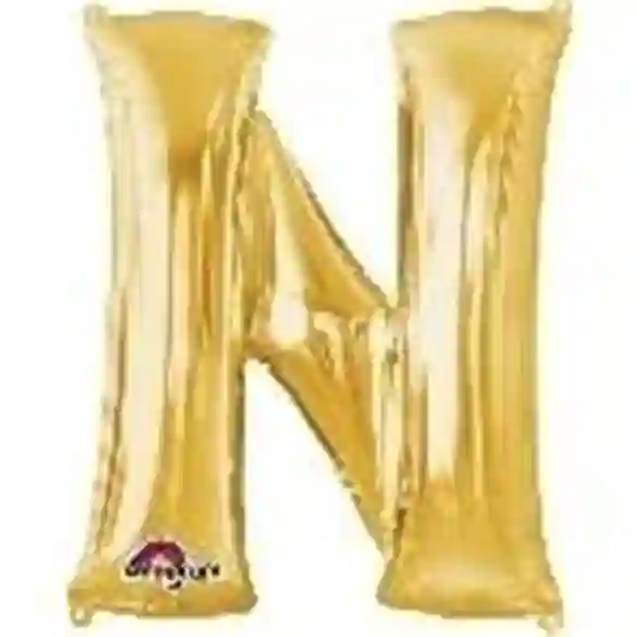 Gold color letter N mini.