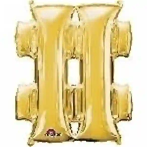 Gold mini pad symbol balloon.
